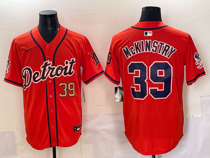 Men 2025 Detroit Tigers 39 Mckinstry Orange Nike MLB Jersey style 02
